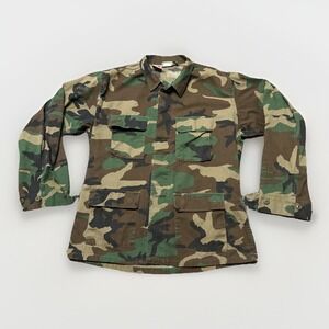 Propper Military Jacket Mens Large Long Green‎ Camo Woodland